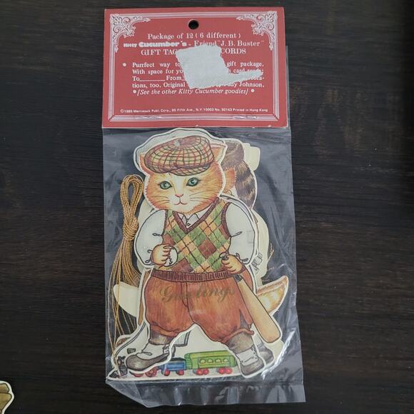 Kitty Cucumber's Friends "J.B. Buster" Set of 24 Vintage Gift Tags Cards Cottage - Picture 3 of 16